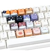 Artisan Keycaps, 16 Keys Cute Cat Custom Cover Caps for MX Mechanical Keyboard, Resin Handmade 1U...