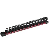 ZHAX 14-Piece 3/8" Drive Metric Low Profile Nano Impact Socket Set 6-19mm, Cr-Mo,6-Point,Stubby S...