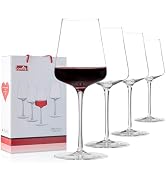 CnSneg Wine Glasses Set of 4, Premium Crystal Wine Glasses 13.5OZ for Red and White, Hand Blown W...