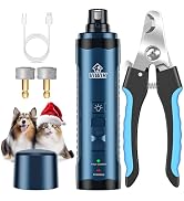 VIWIK Dog Nail Grinder, Dog Nail Trimmers with LED Lights, Pet Nail Clippers Kit for Large Medium...