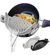 Recohome Silicone Clip On Strainer for Pots and pans, Clip on Food Strainer for Pasta Meat Vegeta...