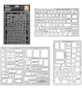 Nicpro Architectural Drafting Tools, 3 PCS Templates for House Plan Furniture Kitchen, Building, ...