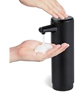 Home Zone Living Foaming Hand Soap Dispenser with Matte Black Outer Cover, Refillable Pump for Ki...