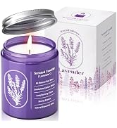 WarmEmbrace Lavender Candles for Home Scented, 7.6 oz Purple Jar Candle, Natural Fragrance for Wo...