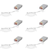 Juno LED Recessed Lights 4 Inch Round Wafer Downlight, 5-in-1 Switchable White Color Temperature,...