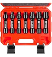 7-Piece 1/2'' Drive Driveline Limited Clearance Socket Set, 12-Point SAE Impact Swivel Socket Set...