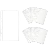 24pcs A6 Binder Pockets Clear Zipless Cash Envelopes Budget Binder Pouch Inserts Sleeves Sheet Pr...