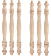 HEVSTIL 6-Pack 7 3/4" Wooden Baluster Spindles, Decorative Unpainted Unfinished Wood Natural Cuto...