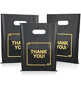 100 Pack Die Cut Plastic Shopping Bags with Thank You Logo 9x12 Merchandise Bags Extra Thick Glos...