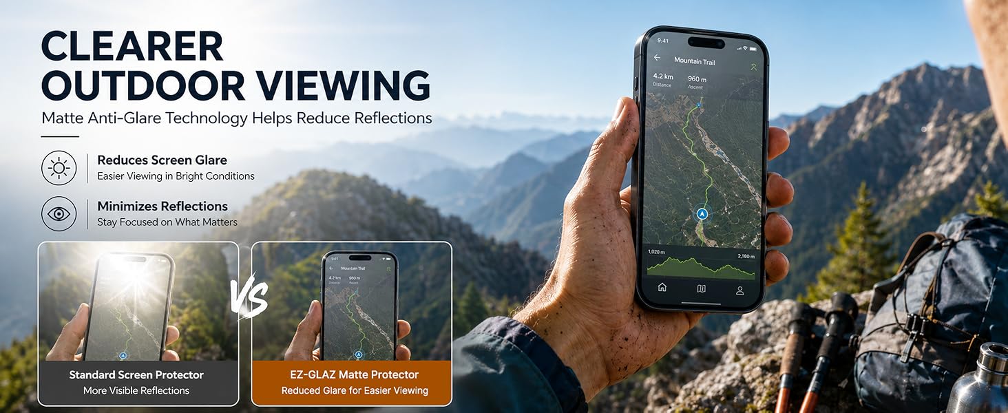 Anti-glare matte glass help you enjoy climbing