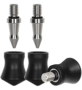 Koolehaoda 3PCS Tripod Feet, Anti-Slip Rubber Foot with Steel Spike | Stainless Steel Spike Repla...