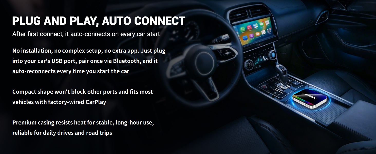 wireless carplay adapter apple iphone tiktok netflix youtube ai magic box