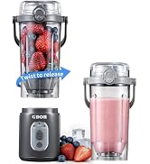 GDOR Portable Smoothie Blender, Twist & Go, Personal Blender Shakes and Smoothies, 3 Auto Program...