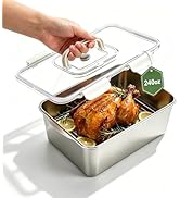 Koocovel Extra Large 304 Stainless Steel Food Storage Container 240oz – Airtight Leakproof Lid, O...
