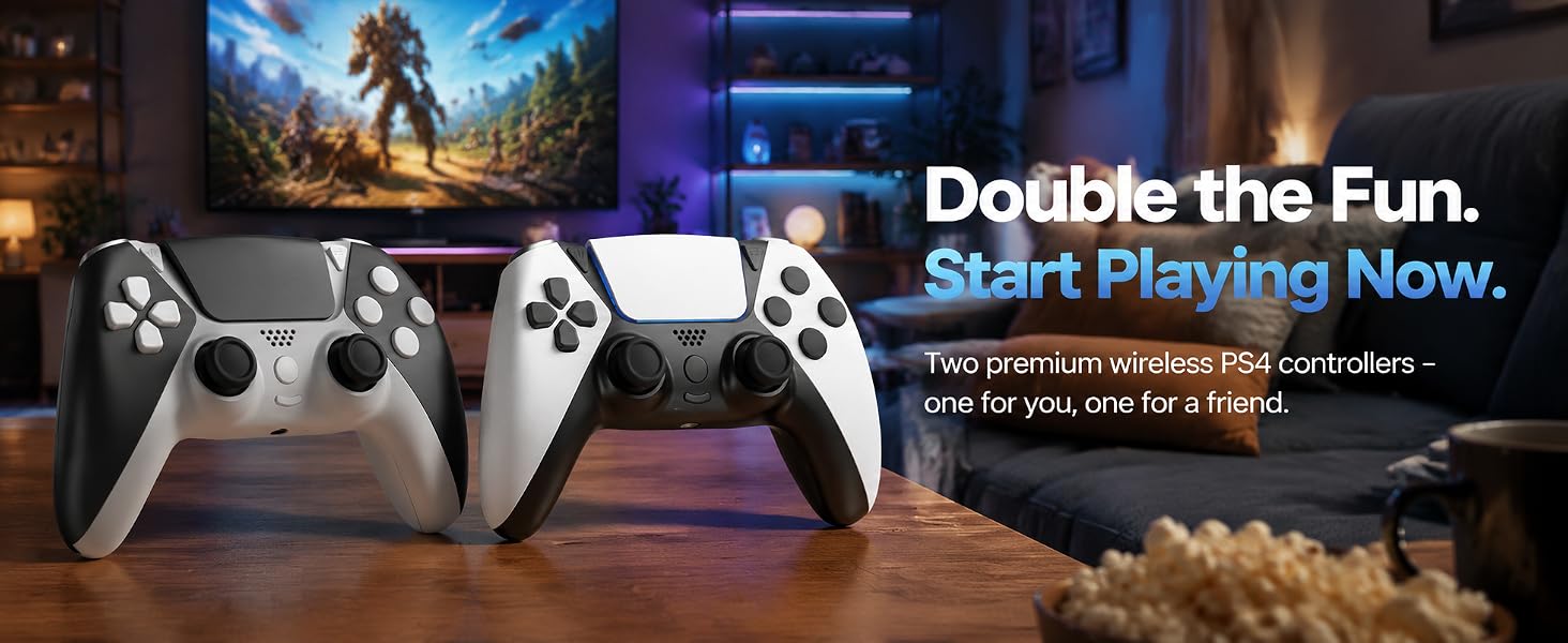 2 Pack Wireless Controllers FOR PS4 / PlayStation 4