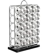 Basics 20 Jars Spice Rack Organizer, Space-Saving Kitchen Organizer with Glass Spice Jars,...