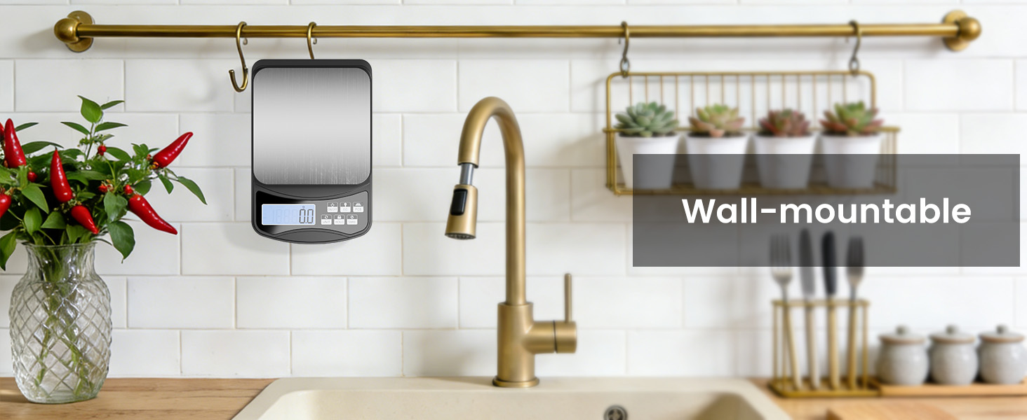 food scale:Wall-mountable design for easy storage
