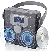 CD Player Portable,MONODEAL Bluetooth Boombox CD Player with Speakers,Portable FM Radio for Campi...