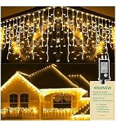 KNONEW 1600 LED Christmas Lights Outdoor Decoration Warm 164FT Timer 8Modes Hanging Fairy String ...