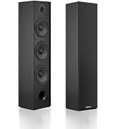 Elimavi Floor Standing Tower Speakers Pair, 3 x 6.5 Woofers, 160W, Black | 1" silk dome tweeter, ...