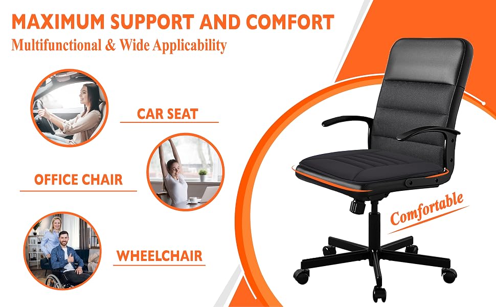 This driving memory foam car seat cushion is versatile for use in cars, offices, wheelchairs
