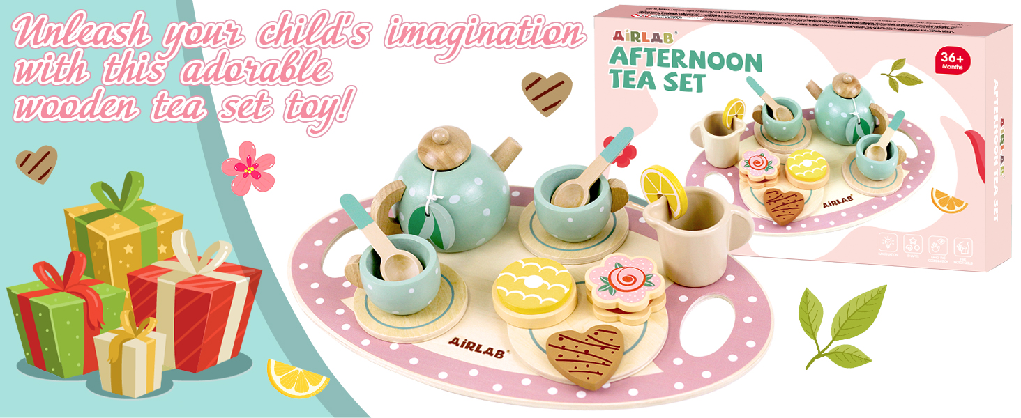 Our wooden tea set is an ideal present for little ones who love kitchen playsets and wooden toys