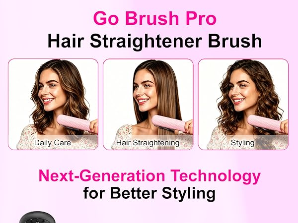 Quick Styling Cordless Heated Straightening Brush
