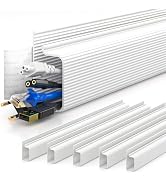 YECAYE 6X15.7 in Cable Management Under Desk,Easy Install Adhesive Mount Cord Hider,Cord Organize...