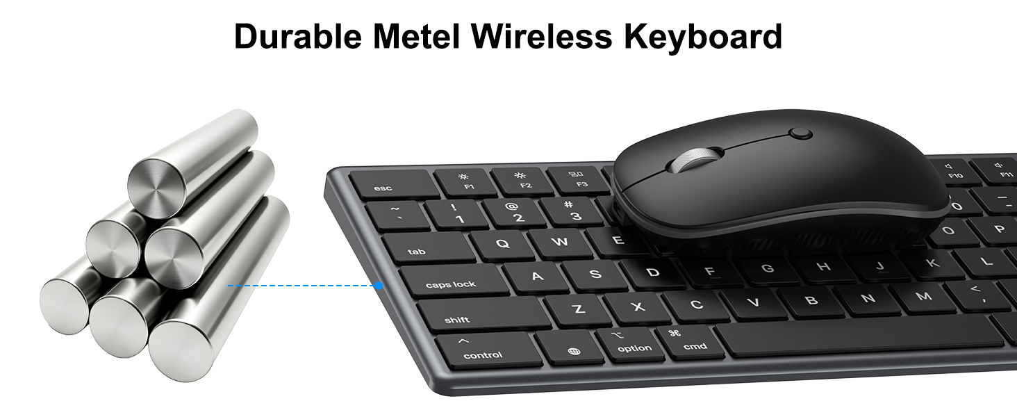 Durable Metel Wireless Keyboard