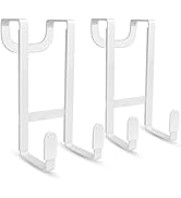 FYY 2 Packs Over The Door Hooks, Heavy Duty Door Hanger Hook, No Drill Wall Hooks for Hanging Coa...