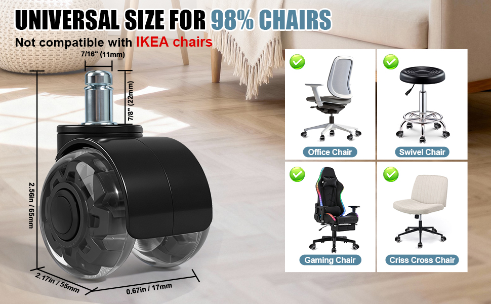 office chair wheels