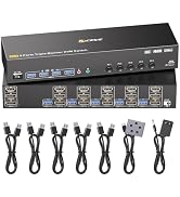 KVM Switch 3 Monitors 5 Computers HDMI + DisplayPort, KCEVE DP 5 Computer KVM Switcher, 8K@30Hz/4...
