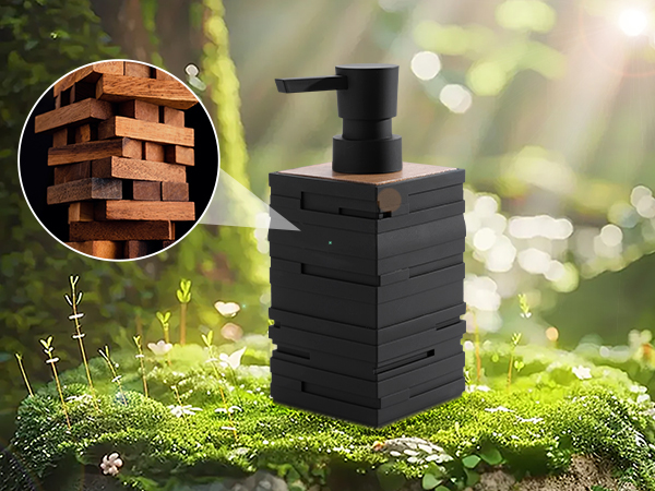 teak wood soap dispenser