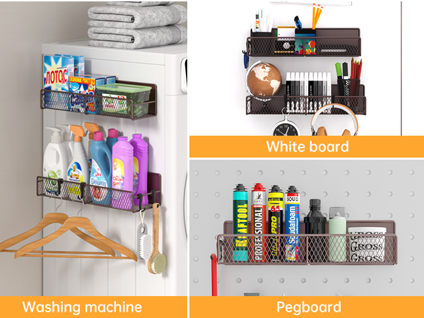 Magnetic Spice Rack for Refrigerator, 100% Metal Strong Magnet Shelf, Space Saving Spice Organizer