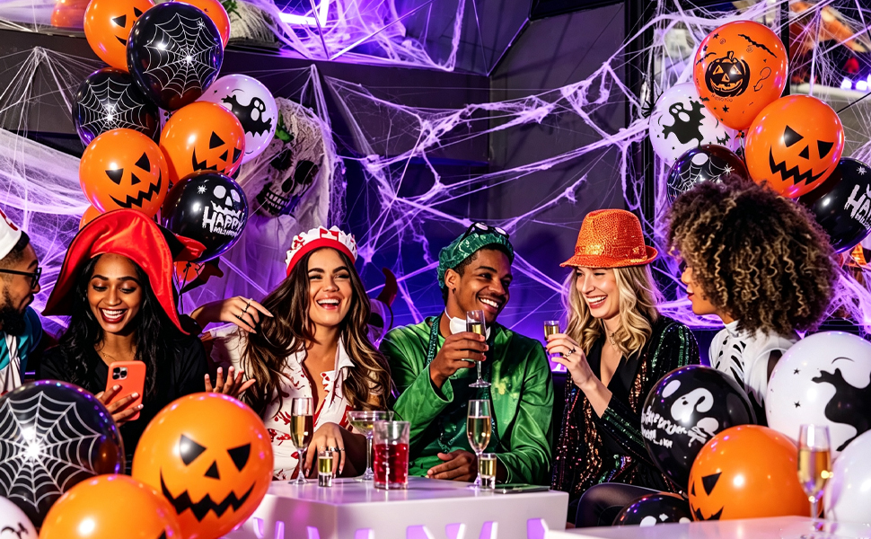 halloween balloons halloween party decorations black white orange balloons