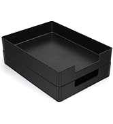 EsOfficce Letter-Size Tray, 2PCS Plastic Stackable A4 Paper Tray, Desk Drawer Organizer, Multi-us...