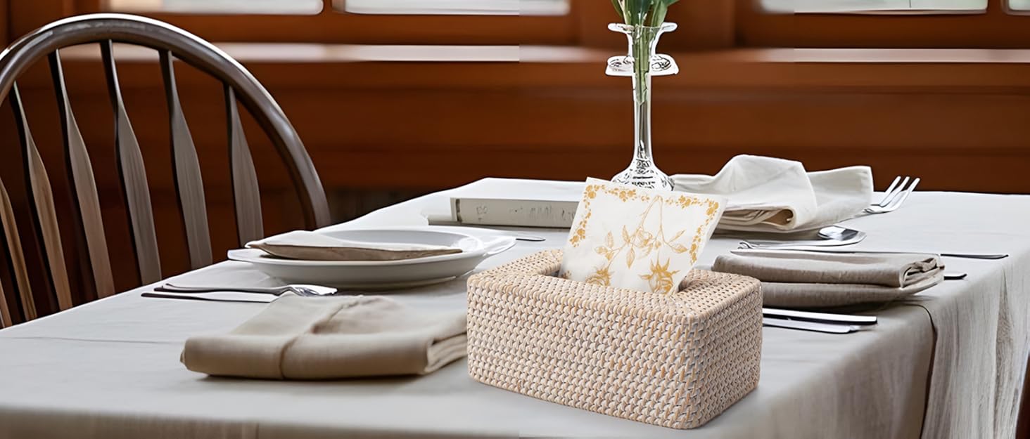 rattan tissue box cover