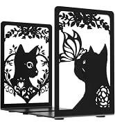 Bookends, Book Ends, Metal Bookends for Shelves, Black Bookends for Heavy Books, 1 Pairs Sturdy B...