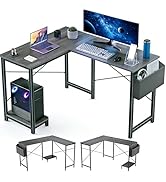 Sagenest L Shaped Desk, 50 Inch Reversible Computer Desk Corner Gaming Table with CPU Stand & Sto...