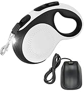Retractable Dog Leash with Rechargeable LED Flashlight for Night Walks, KEWAYO 16FT Dog Walking L...