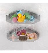 Natheeph Bath Toy Organizer 2-Pack - Grey Large Capacity Bath Toy Storage Holder with Quick-Dry H...
