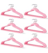 MLKJHHI Pink Velvet Hangers 60 Pack, Slim Space Saving Suit Hangers for Closet Organizer, Rotatin...