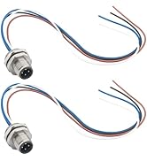 Hamadap M12 4 Pin A Code Male Connector Cable 0.2M, IP67 Waterproof Industrial Circular Connector...