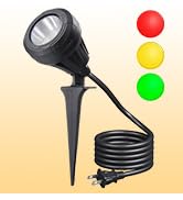 DEWENWILS 120V LED Outdoor Spotlight, Halloween 5.5W Landscape Light | 3 Extra Lenses Red Green Y...