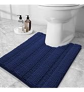 Grandaily Chenille Striped Toilet Rugs U-Shaped 24x20, Extra Soft and Absorbent Bathroom Rugs, No...