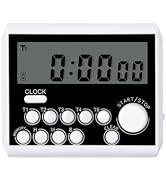 TPNEG Digital Kitchen Timer: 5-Channel Magnetic Digital Clock Timer with Count Up/Down, Alarm, an...