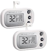 Digital Frigerator Thermometer 2 Pack, Waterproof Fridge and Freezer Thermometer, Thermometer Ref...