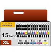 NEXTPAGE PGI-280XL/CLI-281 5 Color Pack Replacement for Canon 280 281 Ink Cartridges Compatible w...