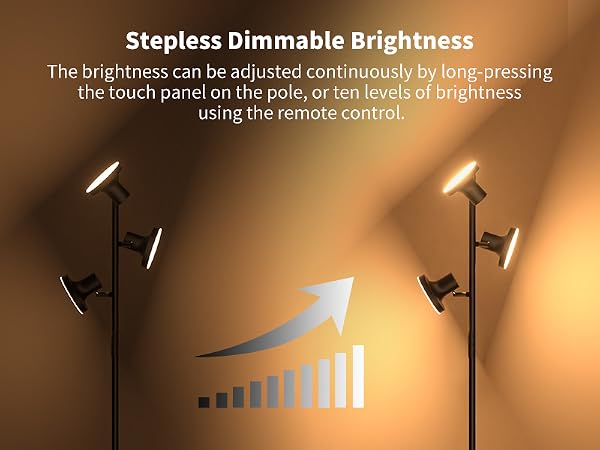 floor lamps for living room bright lighting with stepless dimmable brightness