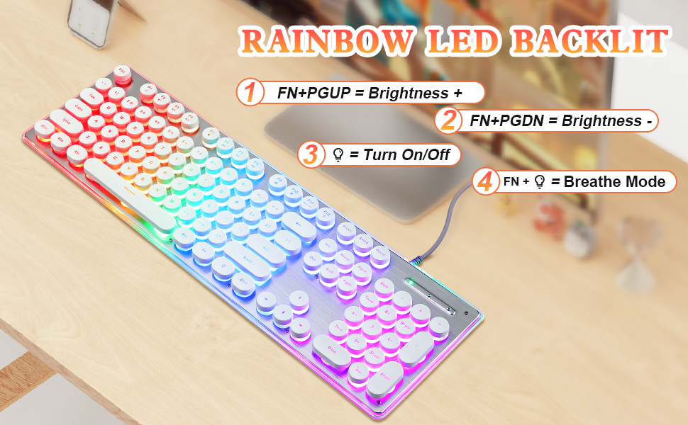 RGB LED backlit rainbow